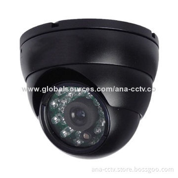 1,000TVL HD CMOS Camera, PC1099 with IR-cut, Plastic IR Dome, 20m IR Distance